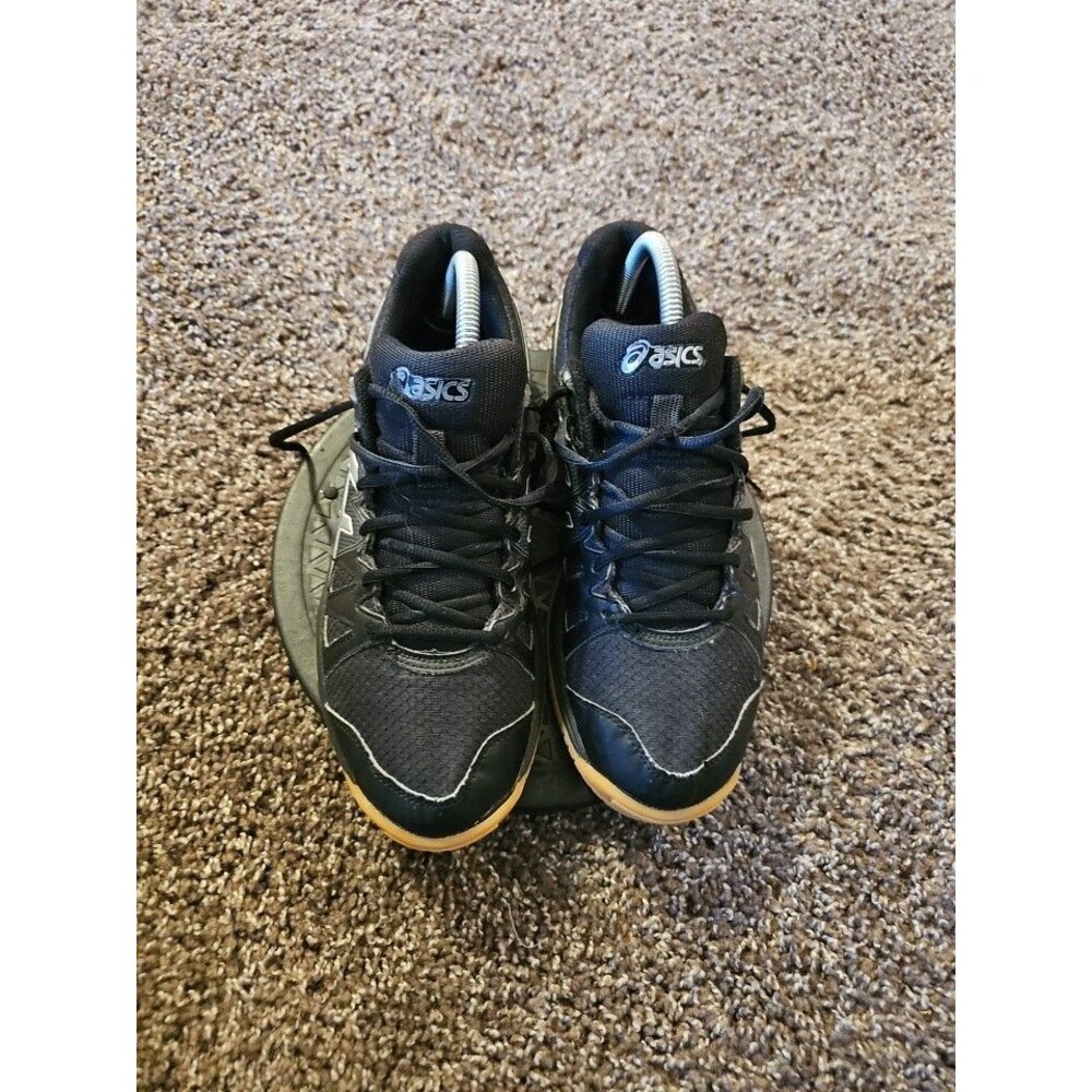Women's ASICS Black Silver Athletic Shoes Size 8 Volleyball Gel-Upcourt B450N